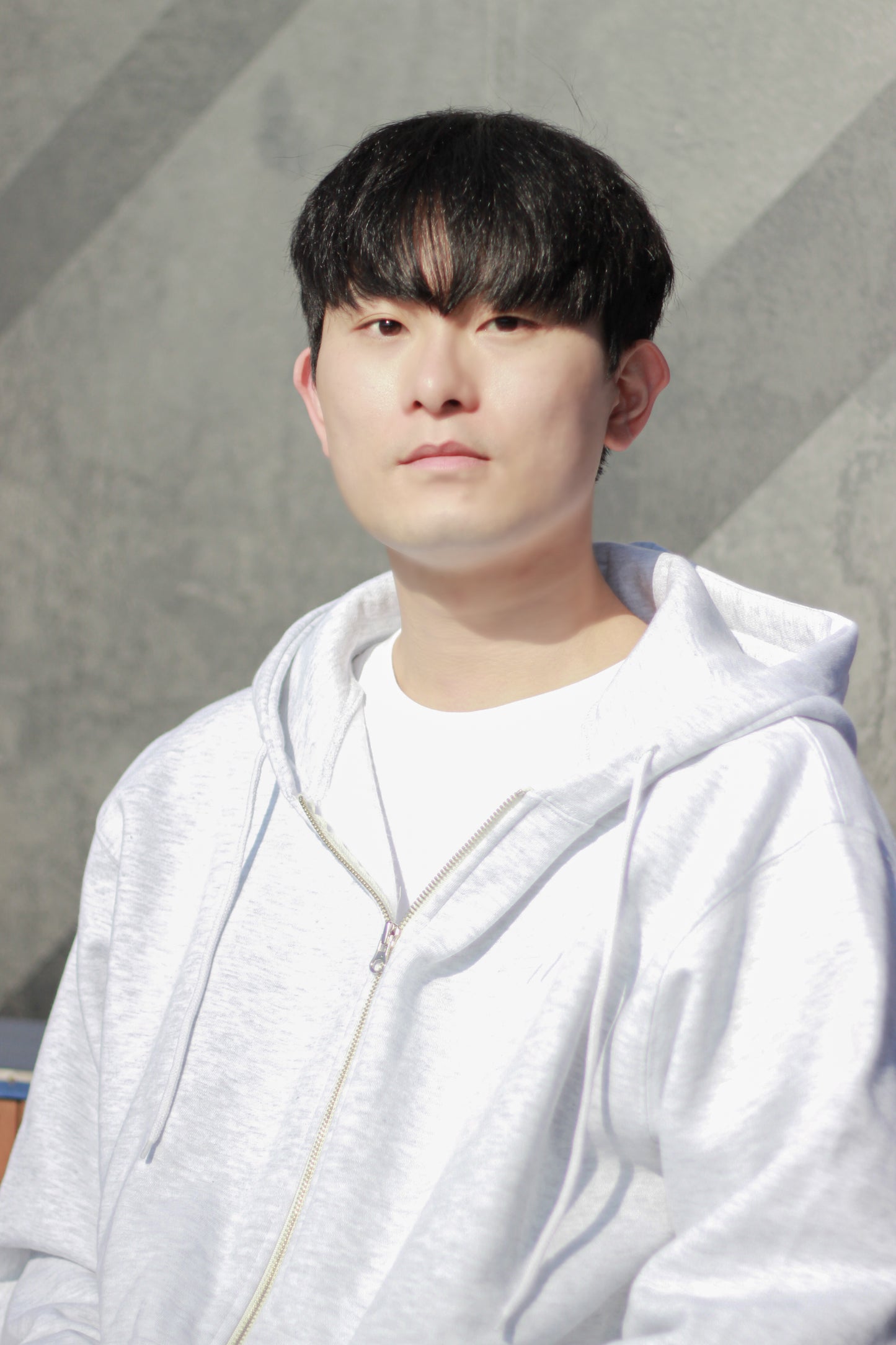 2022 T1 Melange Gray Zip-Up Hoodie
