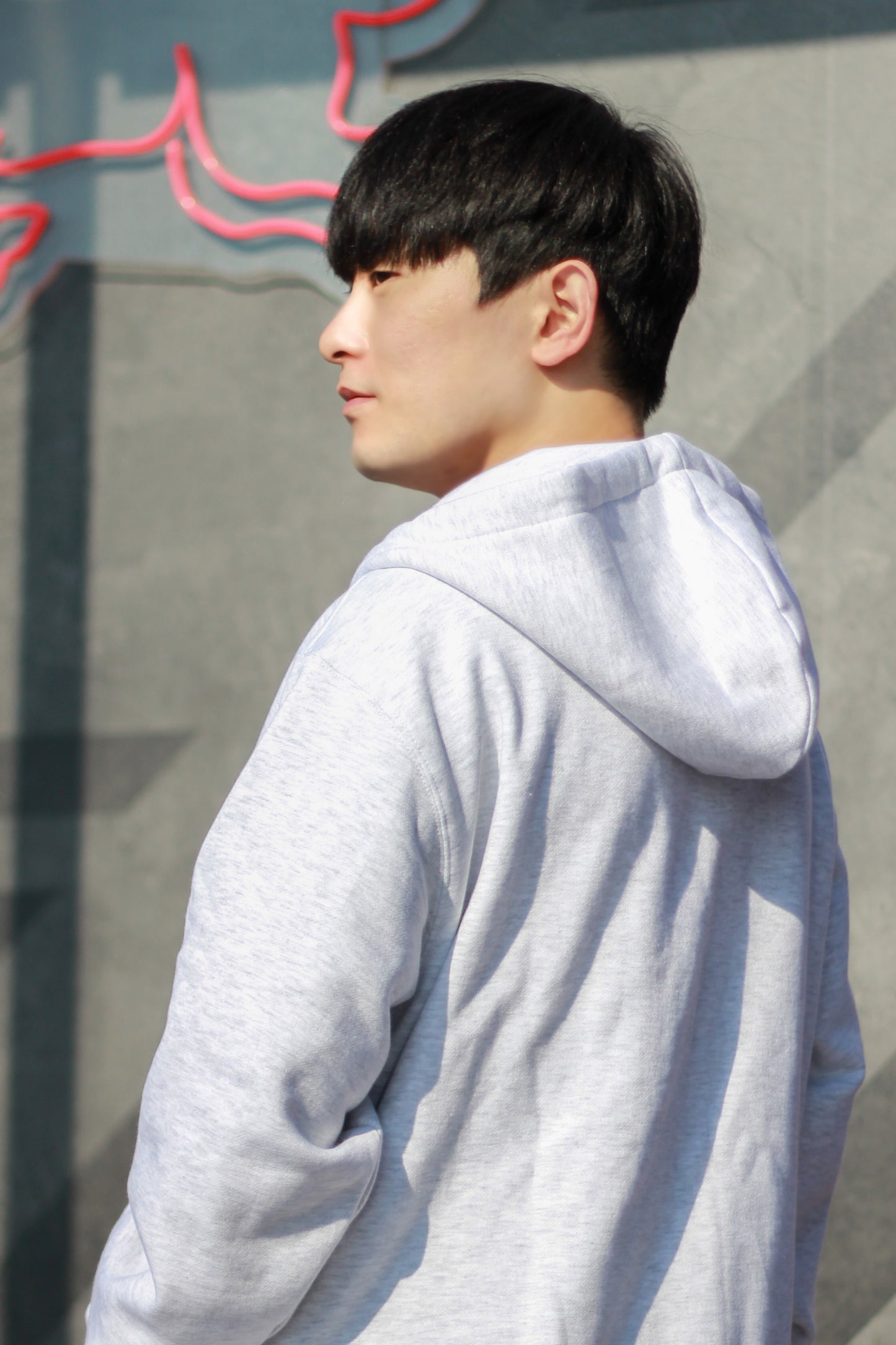 2022 T1 Melange Gray Zip-Up Hoodie